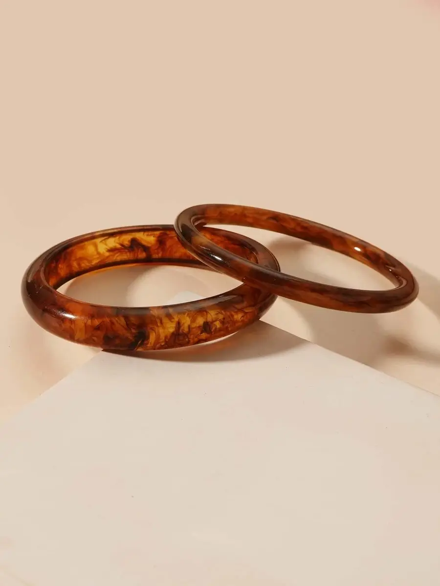 2pcs/Set Tortoiseshell Bangle