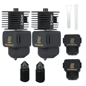 0.2mm 2 Pack A1 Mini/A1 Hotend Print  Hot End Kit Extruder Upgrade High-Temperature 0.2MM Hardened Steel Nozzle Replacement with  Cover Sock for Bambu Lab  Printer Accessories