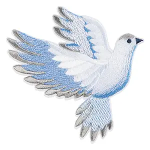Pigeon Embroidery Patch, Back Adhesive Iron-On, Suitable for Clothes Jackets Hats Accessories, Decorative Fabric Repair Patch