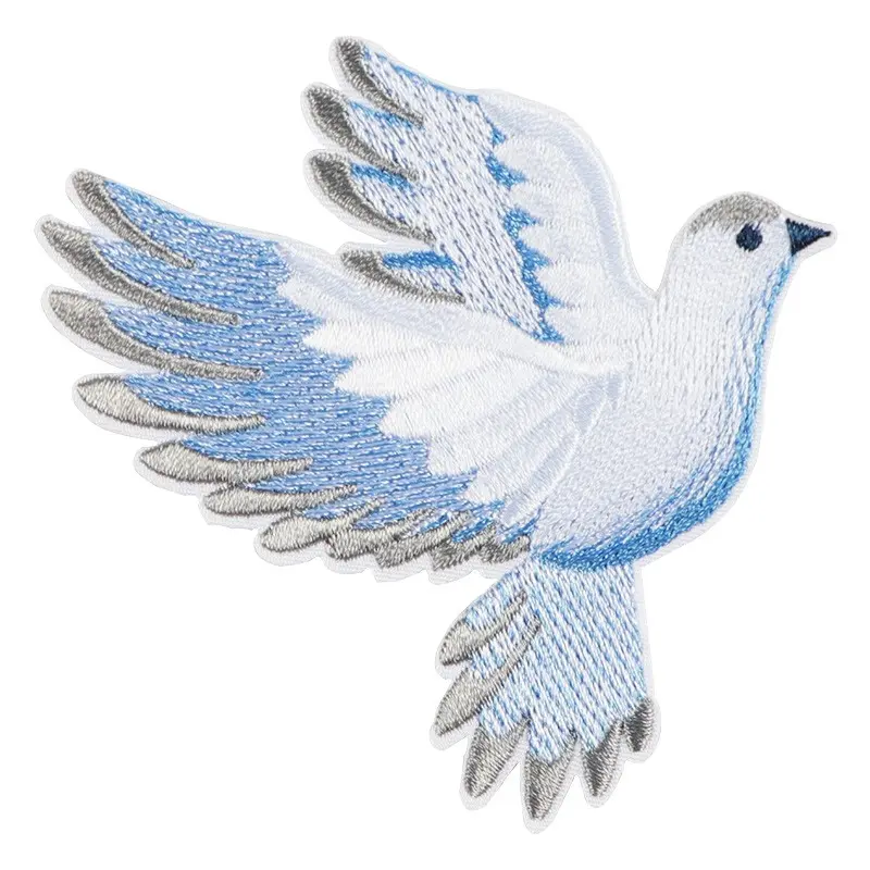Pigeon Embroidery Patch, Embroidered Patches, Back Adhesive Iron-On, Suitable for Clothes Jackets Hats Accessories, Decorative Fabric Repair Patch