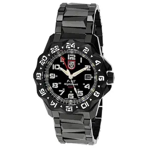 Luminox F-117 Nighthawk GMT Gunmetal Divers Quartz Men's Watch XA.6422