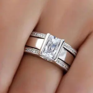 Fashion Round Three-layer Ring Set Holiday Party Gift New Year Jewelry Gift Christmas Anniversary Commemorative Gift, for Teenager