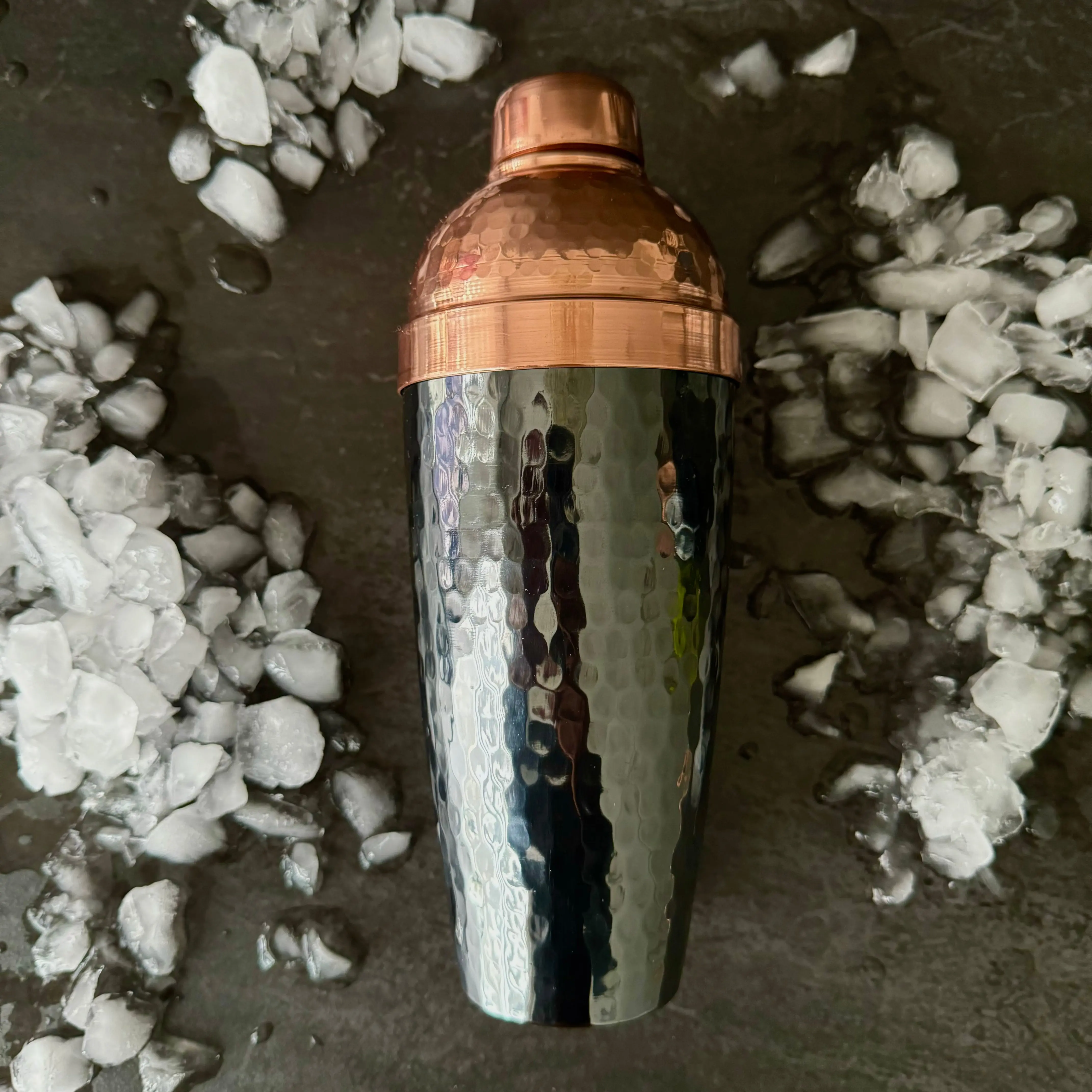 Mexican Handmade Copper Shaker 24 oz. Cobbler- Black Nickel