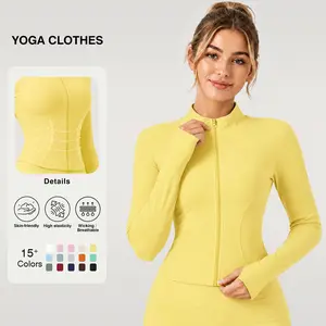 Women's Zip-Up Long Sleeve Athletic Jacket - Lightweight Breathable Workout Top with Thumb Holes, Workout Clothes, Casual Athletic Wear, Sweatwear Exercise Layer for Women's Clothes