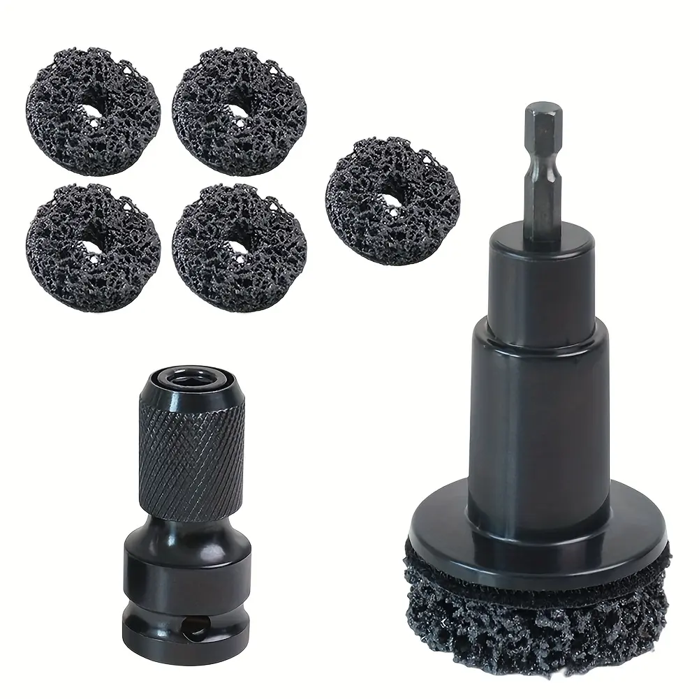 7-Piece Car Wheel HUB Rust Removal Set, Steel Rim Maintenance Tool Kit, Brake Disc Grinding Head, Hardened Plastic Versatile Use, Automotive Maintenance Tools, Car Repair Tools