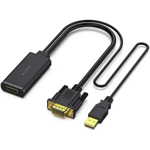 BENFEI VGA to HDMI Adapter, 1080P Converter with Audio from Computer/Laptop VGA Source to HDMI TV/Monitor Accessories Cable