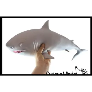 NEW - Jumbo 21.5" Shark Batting Filled Squishy Squeeze Stress Ball Soft Filling - Sensory, Fidget Toy