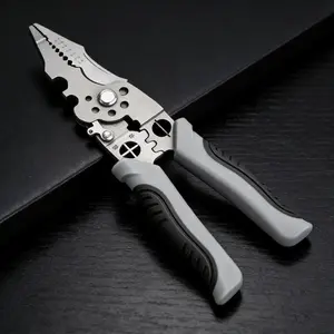 Premium 9 in 1 Wire Stripper Multi Function Electrical Wire Cutter Crimper Stripping Tool Heavy Duty Construction Comfortable Grip Perfect for Electrician and DIY Repair Jobs