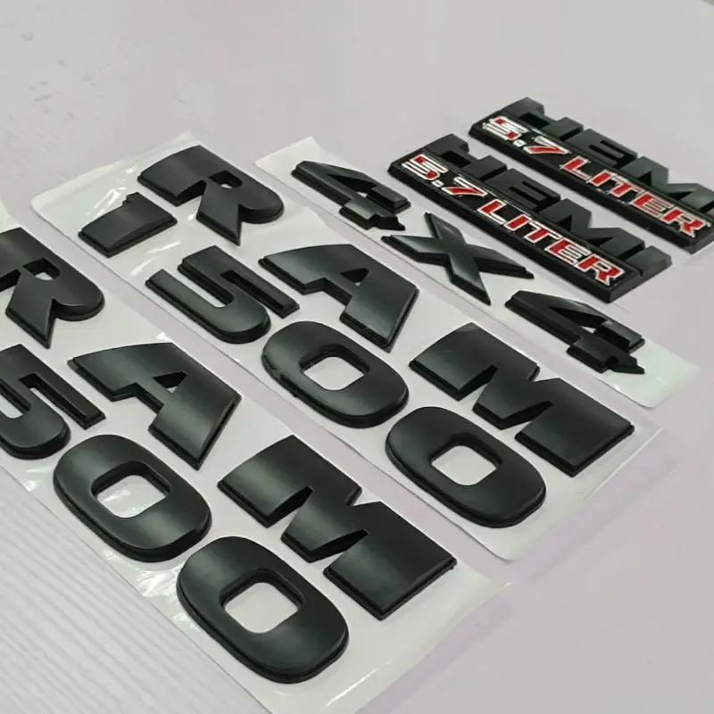 Glossy black Liter HEMI Emblems For RAM 1500 set