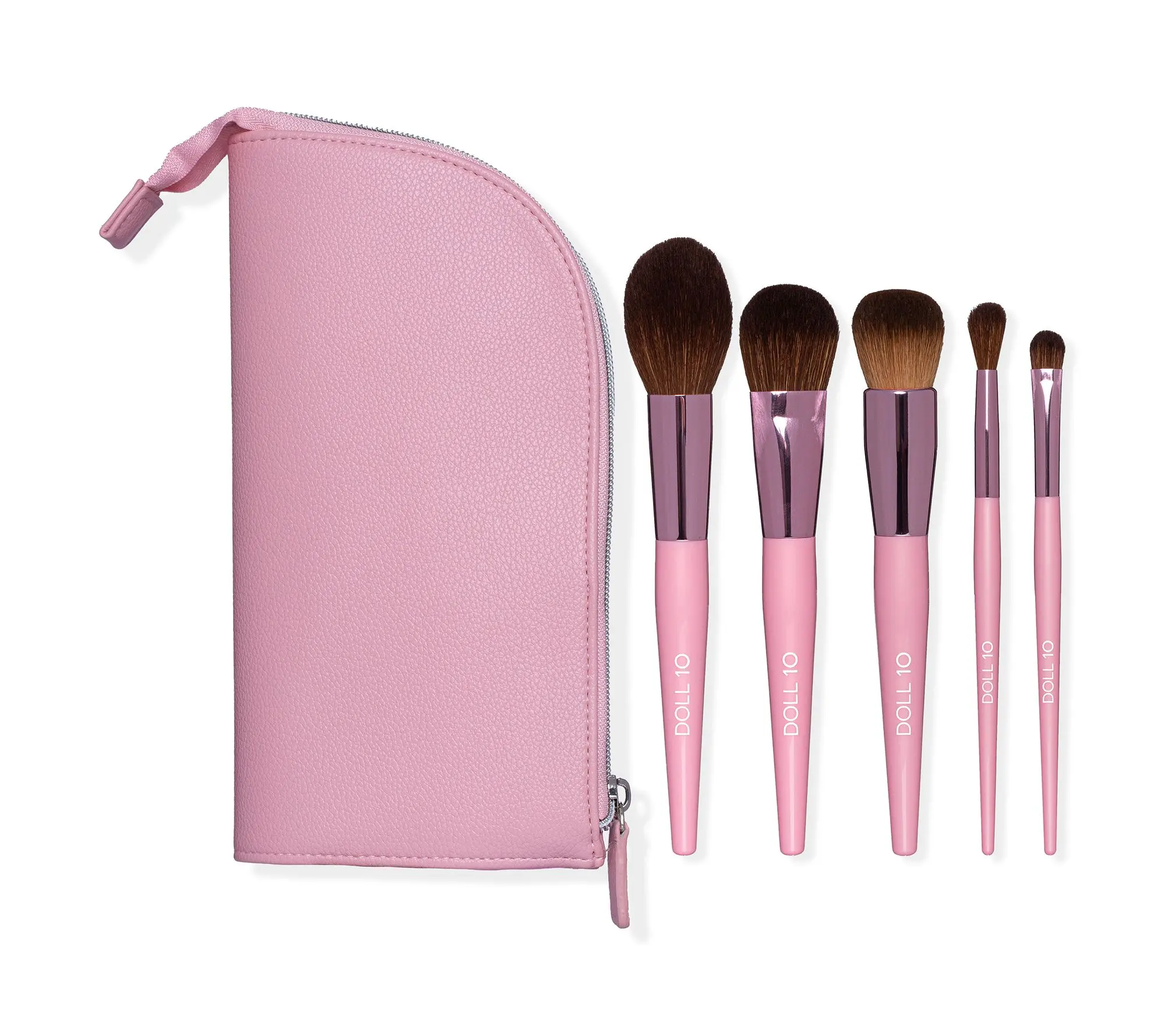 DOLL 10 Sea the Day 5pc Vegan Brush Collection with Travel Case