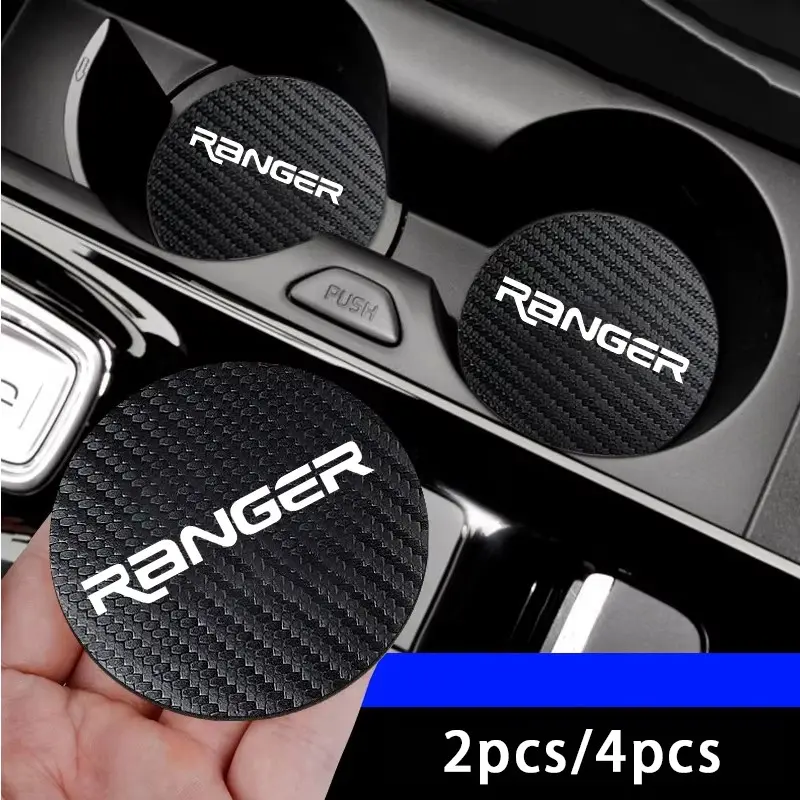 Ford Ranger Car Coaster Set, 2pcs or 4pcs Non-Sponge Rubber, Protective Water Cup Cushion, Compatible Model A19961208
