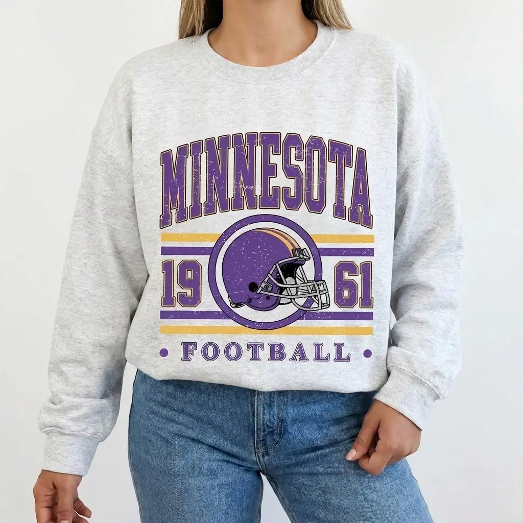 Vintage Minnesota Football Sweatshirt, The Minnesota Crewneck, Vintage Minnesota Crewneck, Retro Sports Fan Outfit, Trendy Game Day Pullover, Minnesota Football Fans, Minnesota Football Gift Casual Round Neck