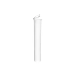 White 98mm Pop Top Tube- Child Resistant White Packaging 98mm 3.85" (1000 per case)