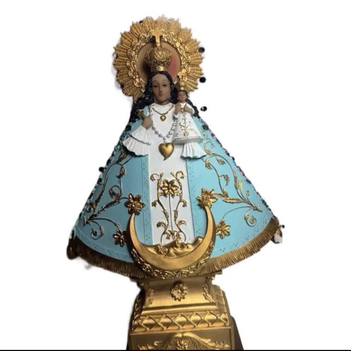Our Lady of the Rosary of Talpa Resin Statue 12.5” Religious Ornament for Home Decor