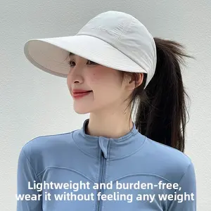 Adult Universal Outdoor Quick-Drying Sun Hat - Large Brim Duck Tongue Hat with Ponytail Half-Mesh Top, Embroidery Details, Ideal for Adults Gifts