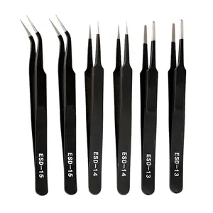 6PCS Precision Tweezers Set, Upgraded Anti-Static Stainless Steel of Tweezers, for Electronics, Soldering, Laboratory Work, Jewelry-Making, Model, Craft