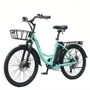 Mother‘s Day Gift Eclio C01 Pro 24 Inch Step Through Ebike, Peak 1000W Motor 28MPH, 48V 13Ah Removable Battery 65Miles, 7-Speed City Cruiser Electric Bike with Front Basket for Adults & Mother's Day Gift Summervibes us