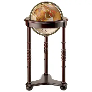 Replogle Made in USA Lancaster 12″ Bronze Metallic Raised Relief Floor Globe Classic 3ft Educational & Decorative World Map STEM Learning Home Office Gift