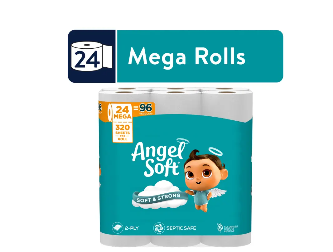 Soft 2-Ply Toilet Paper, 24 Rolls, Everyday Bathroom Tissue