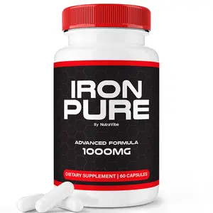 Iron Pure Capsules - IronPure Advanced Formula 1000mg Capsules with Natural Ingredients for Health & Wellness 60 Count