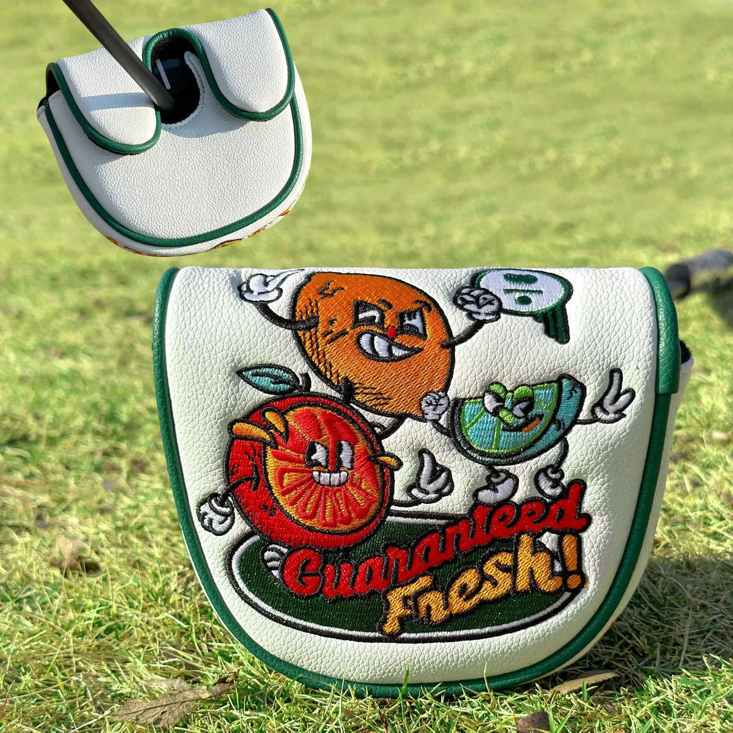 Stylish Golf Club Putter Cover for Df3 Putters, Cute Cartoon Pattern, PU Fabric with Plush Lining, Magnetic Closure, Scratch-Resistant, Golf Accessories, Golf Gear, Golf Equipment, Golf Gift Accessory, Golf Supply