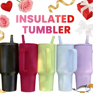 40oz Large Capacity Stainless Travel Mug, 1 Count Portable Vacuum Insulated Water Bottle with Handle & Foldable Straw, Drinking Cup for Home Office Outdoor Camping, Drinkware,Car,Vacuum Insulated Tumbler stainless steel New Year's & Valentine's Day gifts