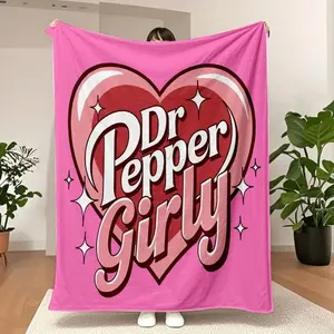 Dr. Pepper Soft Flannel Throw Blanket - Cozy & Warm For Couch, Bed, Office, And Travel - Perfect Gift For Christmas, Mother's Day, And Holiday Parties