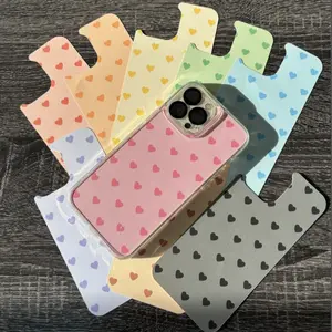 Heart Clear Phone Case Insert - Custom Cardstock Skin for iPhone with Colorful Patterns and Versatile Design