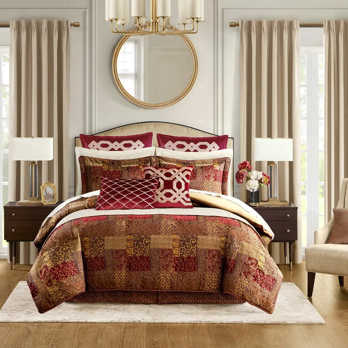 Galleria Red 4-Piece Comforter Set By Croscill