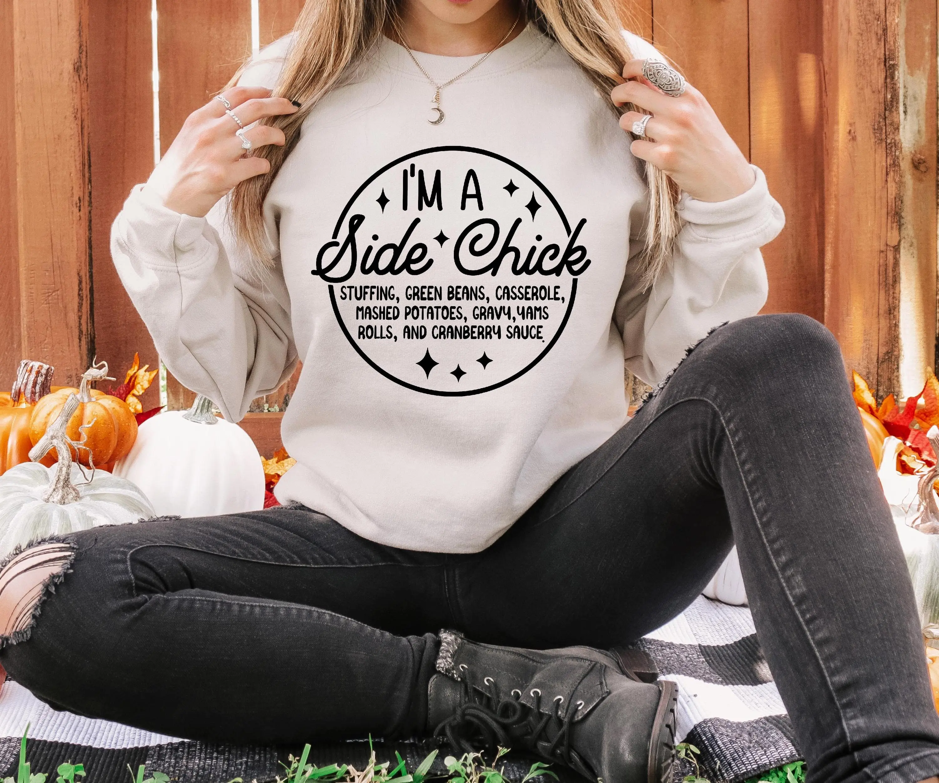 I'm a Side Chick Sweatshirt, Funny Thanksgiving Sweatshirt, Turkey Fall Sweatshirt, Thanksgiving Dinner Sweatshirt, Chick Sweatshirt Womenswear Basic