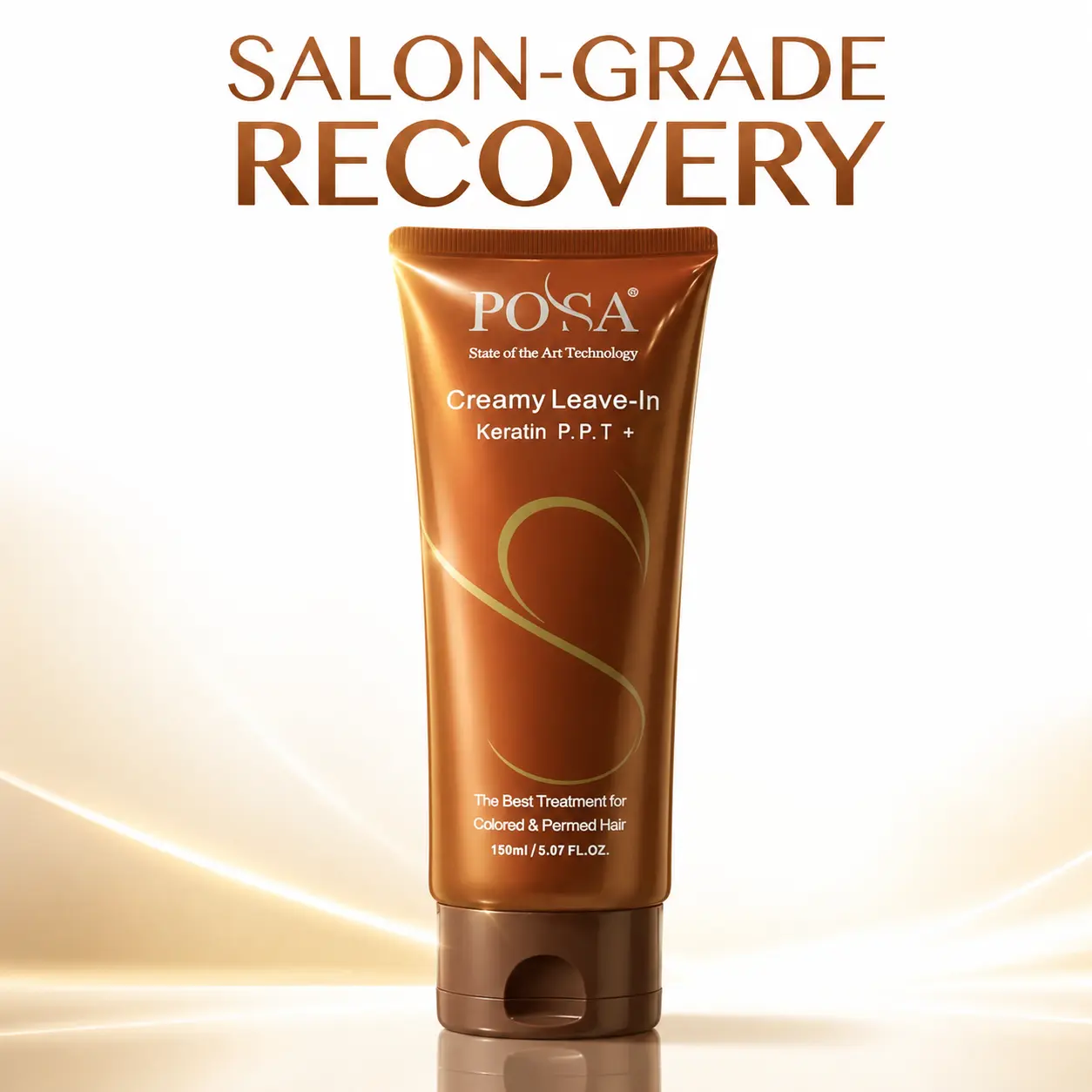 Keratin P.P.T Creamy Leave-In Conditioner (150ml) — 10-in-1 Instant Hair Repair for Damaged, Colored & Permed Hair | Heat Protectant & Frizz Control | Non-Greasy Professional Smoothing Cream