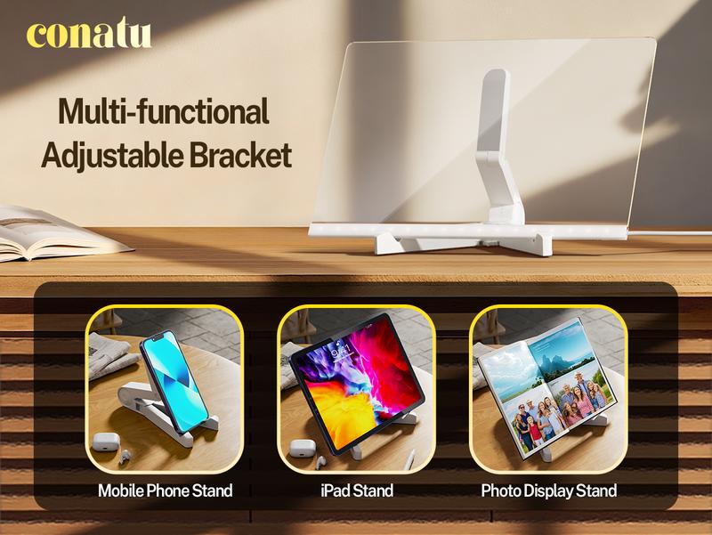 Conatu 儿童亚克力画板，亚克力干擦发光板，带支架、马克笔、湿巾、喷雾瓶和描图纸，可擦写重复使用，适合儿童学习，是生日、万圣节、圣诞节的理想礼物，也可作装饰霓虹灯。