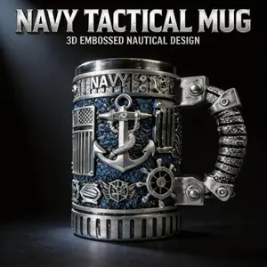 250th Anniversary Military 3D Mug, Commemorative Coffee Cup, Gift for Veteran & Military Fun Collectibles military beer stein