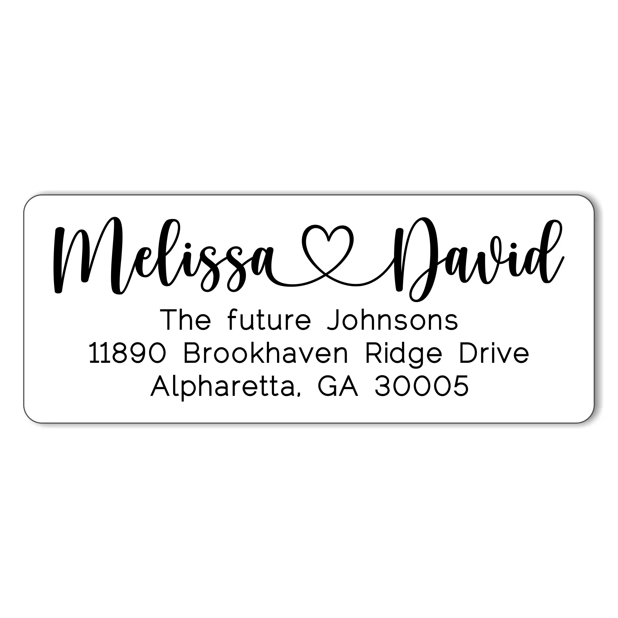 Custom Wedding Return Address Labels Personalized, Peel and Stick Couples Script Stickers for Invitations