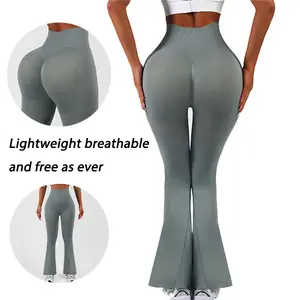 Super soft crossover stretch flared pants—minimalist high-waisted commuter and yoga leggings, sexy casual athletic slim fit, butt-lifting flared design. Women’s activewear with comfortable fabric and excellent elasticity, suitable for everyday wear and sp