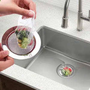 200 PCS Disposable Kitchen Mesh Sink Strainer Covers, Fine Drain Nets for Food Waste & Coffee Grounds, Easy-to-Use Replaceable Filters for Stainless Steel Sinks