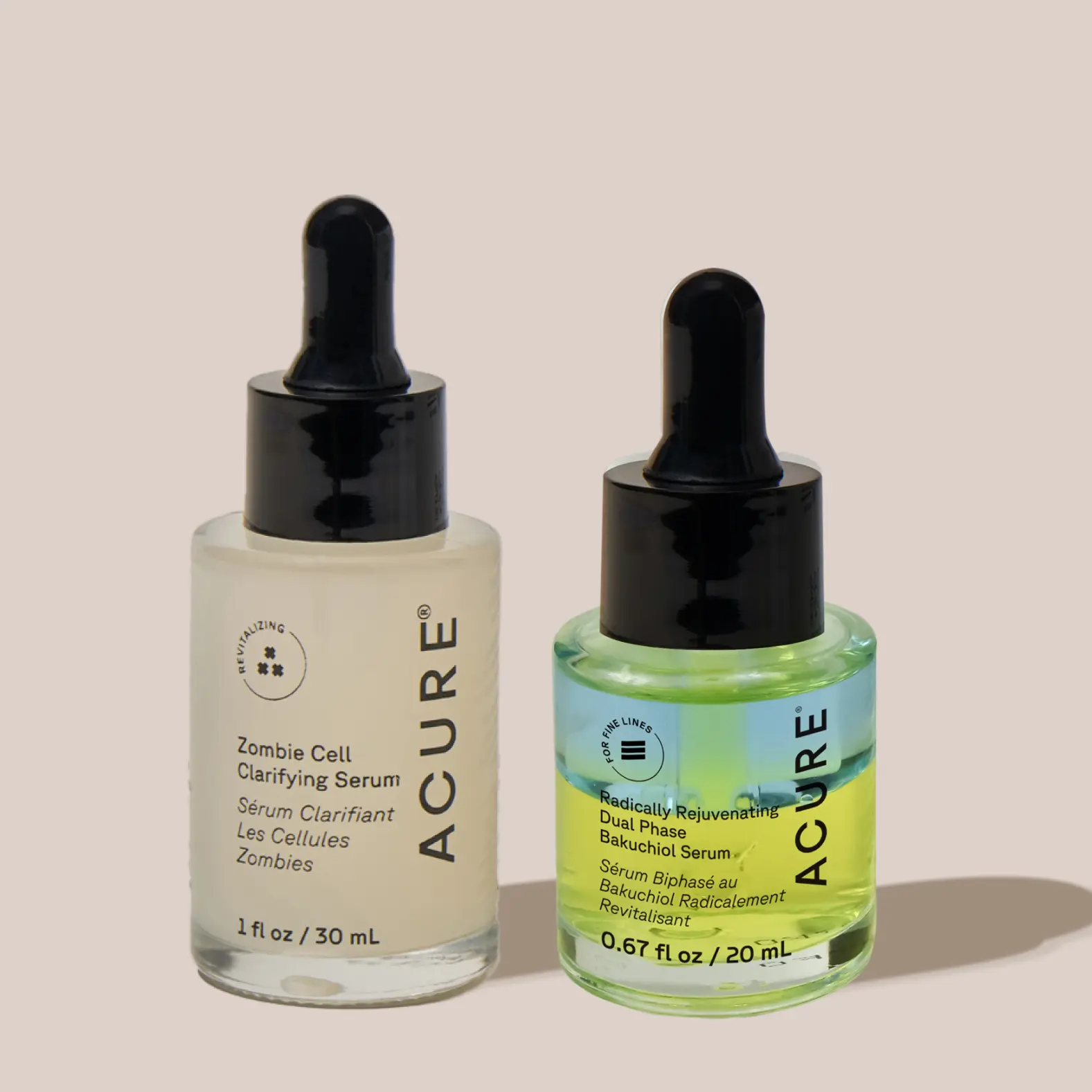 Night Serum Duo - Bakuchiol & Zombie Cell Clarifying Serum - Smoother, firmer skin - ACURE