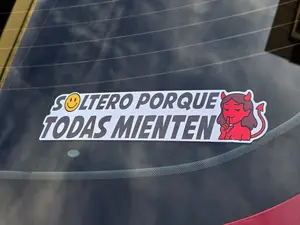 Todas mienten sticker, Calcomania de Soltero todas mienten, Novelty Stickers car vehicle