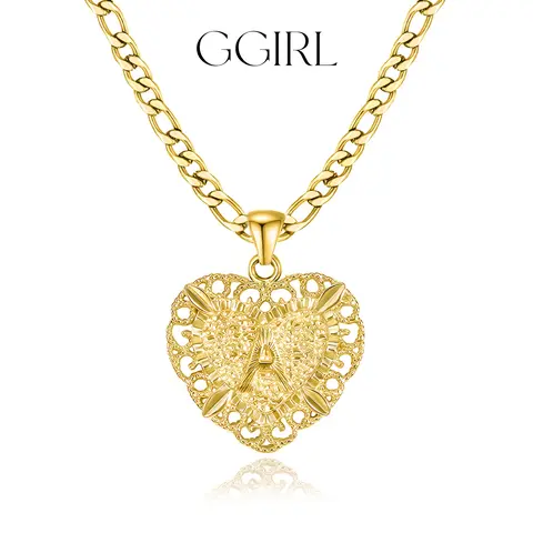 GGIRL 18K Gold Plated Heart initial letter necklace Fashion and simplicity Men and women Jewelry Fashion Jewelry Gift for Holiday Haul Christmas Birthdays Anniversaries
