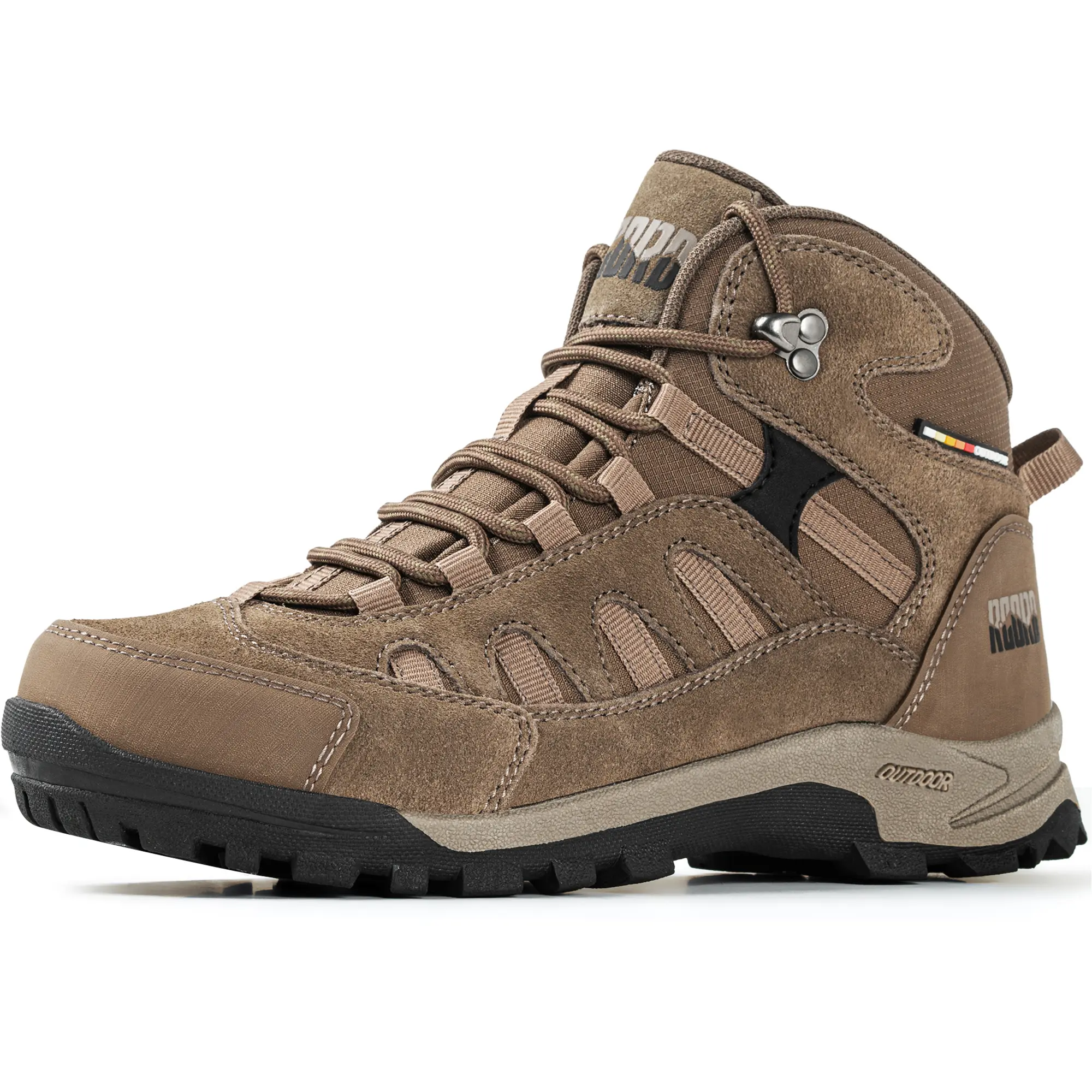 R CORD Women's Mid-Top Lightweight Waterproof Hiking Boots - Synthetic Breathable Casual Trainers with Ankle Support, Lace-Up Closure, Slip-Resistant Rubber Outsole, All-Seasons Use
