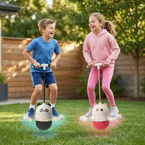 Panda Pogo Ball with LED Lights, Bounce Jumping Toy for Kids, Indoor Outdoor Balance & Coordination Exercise Hopper, Fun Interactive Bouncer Toy for Boys & Girls, Great Birthday & Christmas Gift
