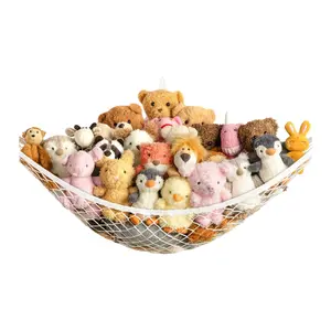 Stuffed Animal Storage Hammock Net Corner Toy Organizer for Plush Toys Kids Room Nursery Wall Decor