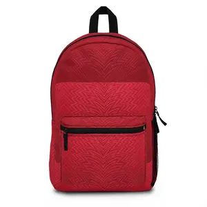 Red Chevron Pattern Backpack for Travel or School for Kids or Adults