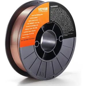TikTokShopBlackFridayVEVOR Solid MIG Welding Wire, ER70S-6 0.035-inch 11LBS with Low Splatter and High Levels of Deoxidizers for All Position Gas Welding
