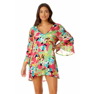 Anne Cole - Women's Flounce V Neck Tunic Swimsuit Cover Up