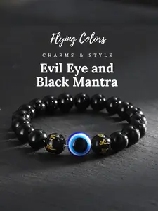 Natural Crystal Glass Bracelet, Trendy Street Style Jewelry, Demon Eye Protection Stone, Blocking Negative Energy, Unisex Fashion Accessory