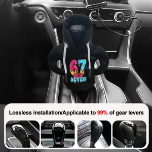 Cute Universal Car Gear Shift Cover, Shift Knob, Colorful Number 67 Graffiti Style, Interior Decoration, Small Sweatshirt, Car Accessories, Ca Prop 65 Compliant