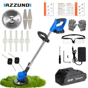 Azzuno lawn mower set, 9800rpm high-speed motor, easy adjustment of angle and handle length, four blade modes, safety switch, efficient use