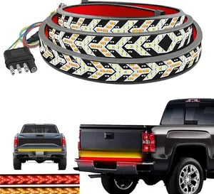 Truck Tailgate Light Strip 59Inch Arrow 432 LED with Red Running Brake Lights Amber Turn Signals Strobe Lights