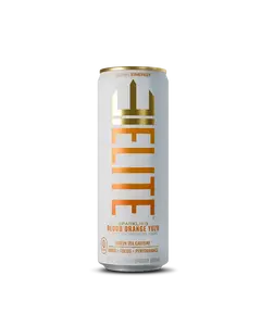 Elite Energy Natural Energy Drink Sparkling Blood Orange Yuzu – 12-Pack (12 fl oz) Natural Energy Drink with Green Tea Caffeine, Ashwagandha, Lion’s Mane, CoQ10 – Zero Sugar, Vegan, Gluten-Free, No Artificial Sweeteners